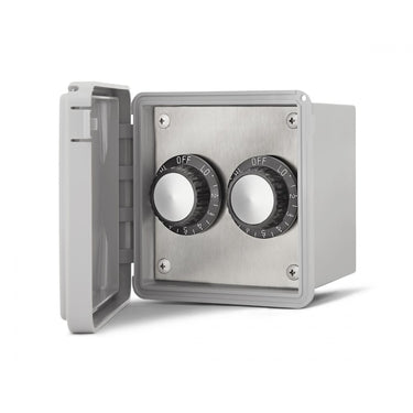 Infratech 120V Double Input Regulator Stainless Steel Surface Mount Plate With Deep Gang Waterproof Box And Cover - 14-4125
